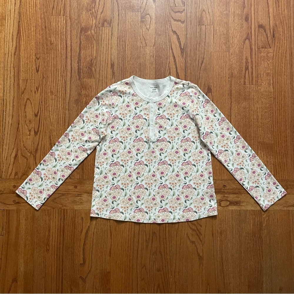 Roller Rabbit floral cotton pajama top size XXS